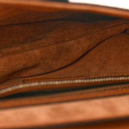 Grained Calfskin Saddle Bag With Strap Camello