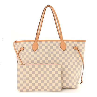Damier Azur Neo Neverfull MM Rose Ballerine