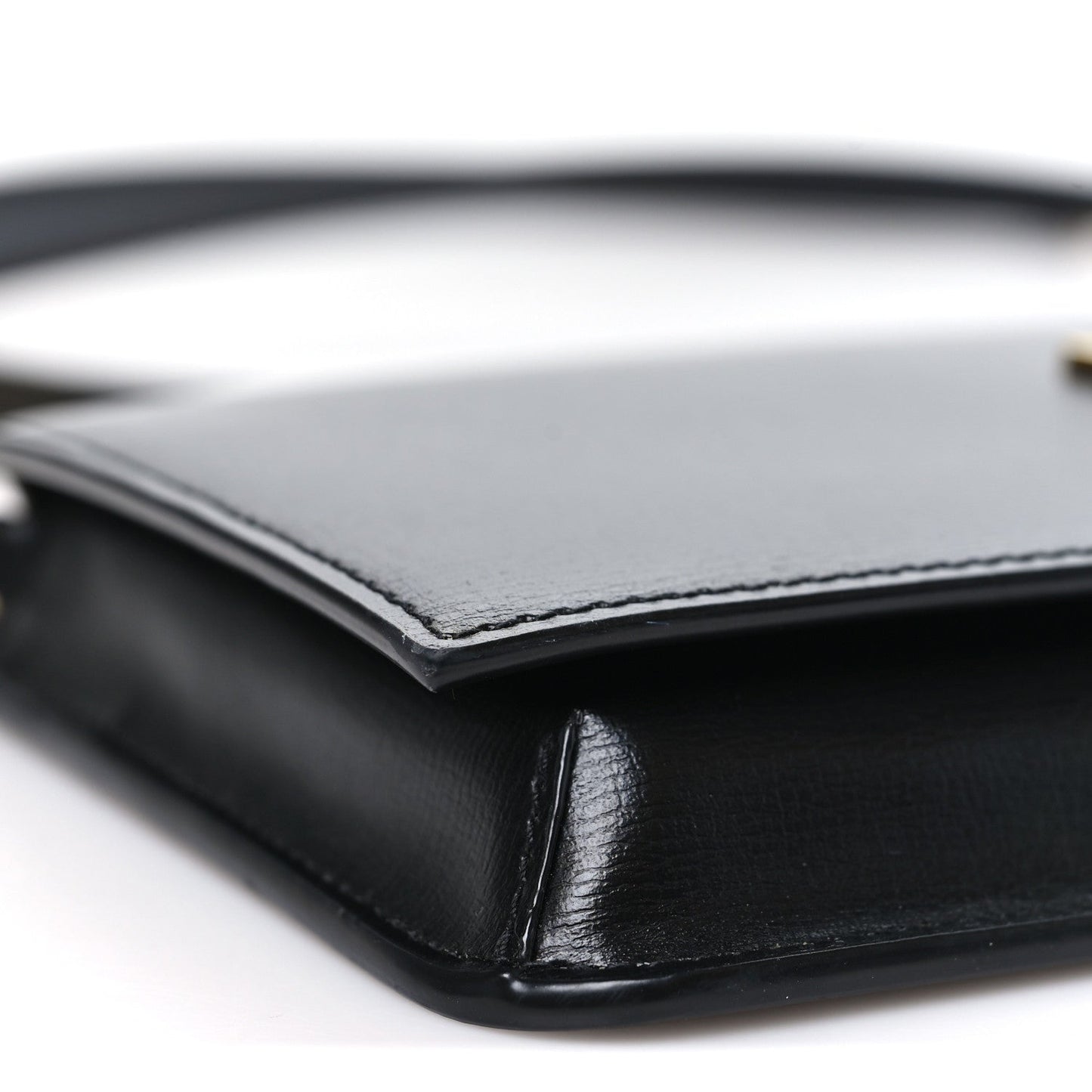 Smooth Calfskin Monogram Phone Holder Crossbody Black