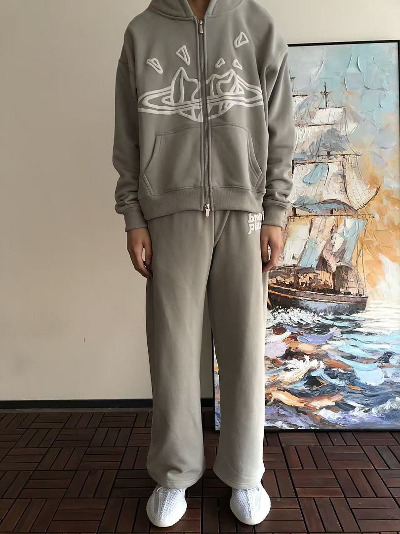 ￥~TOP 169 PANTS 119 BROKEN PLANET HOODIE TROUSERS FLEECE