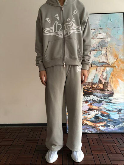 ￥~TOP 169 PANTS 119 BROKEN PLANET HOODIE TROUSERS FLEECE