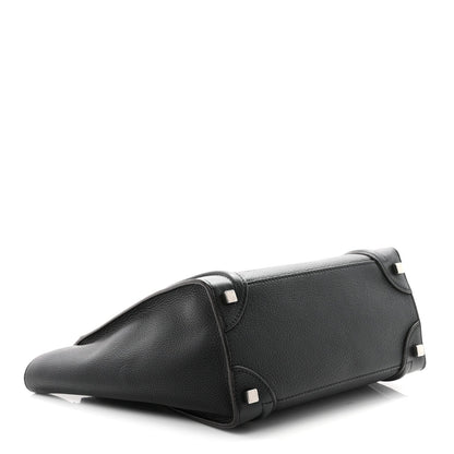 Drummed Calfskin Micro Luggage Black