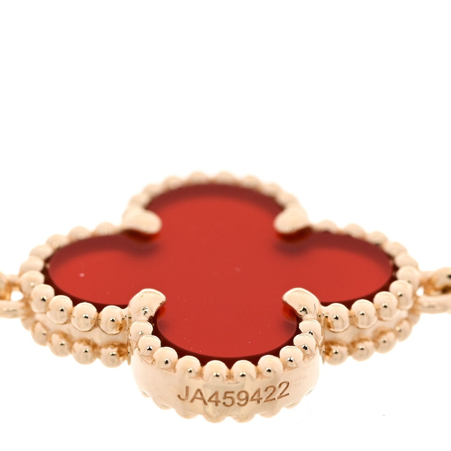 18K Yellow Gold Carnelian 5 Motifs Vintage Alhambra Bracelet