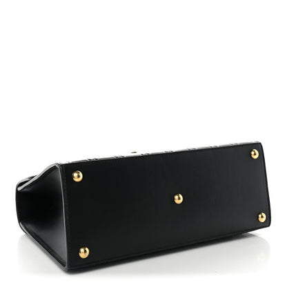Guccissima Signature Small Padlock Top Handle Bag  Black
