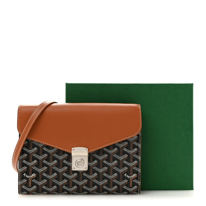 Goyardine Calfskin Chypre Wallet Pouch Black Gold