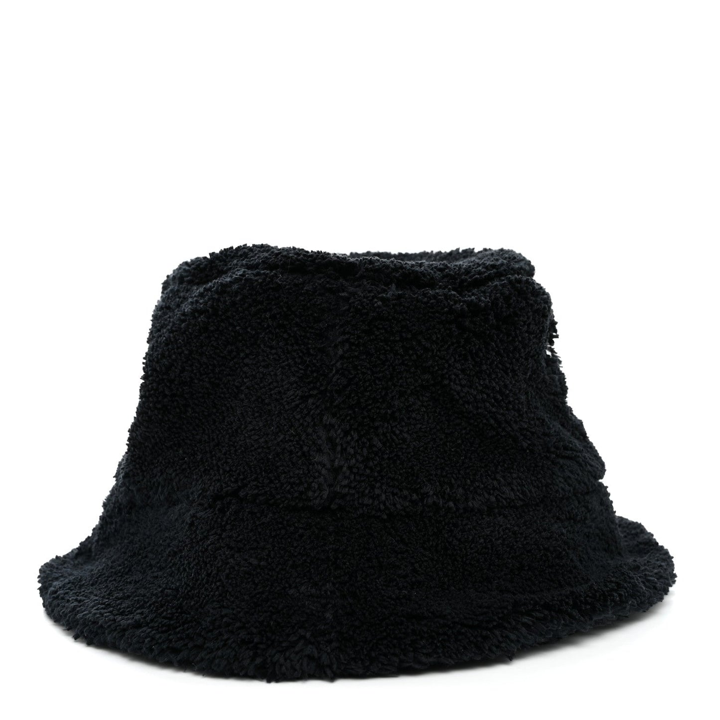 Terry Cloth Logo Embroidered Womens Bucket Hat S Black White