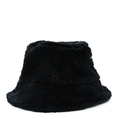 Terry Cloth Logo Embroidered Womens Bucket Hat S Black White