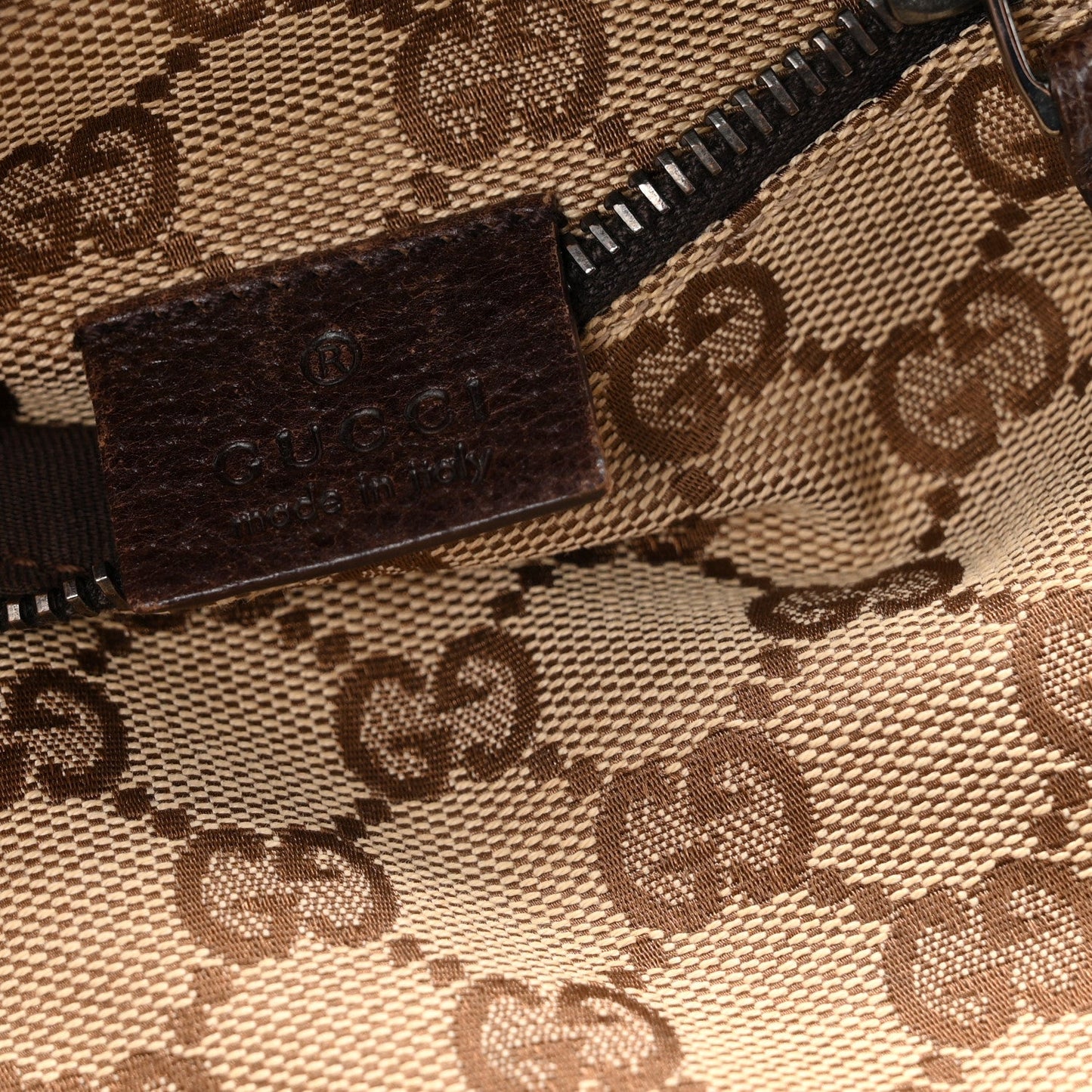 GG Monogram Double Pocket Belt Bag Dark Brown