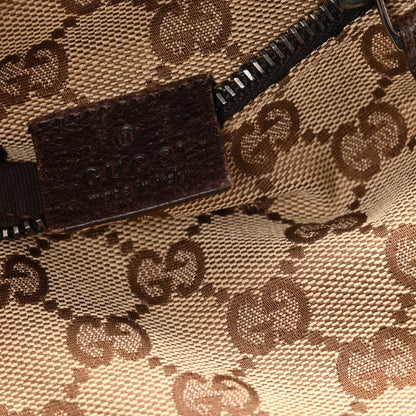GG Monogram Double Pocket Belt Bag Dark Brown