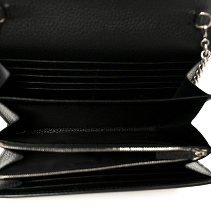 Calfskin Mini Dionysus Chain Wallet Black