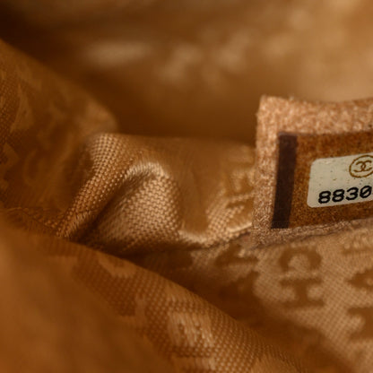 Caviar Quilted Mini Accordion Flap Beige