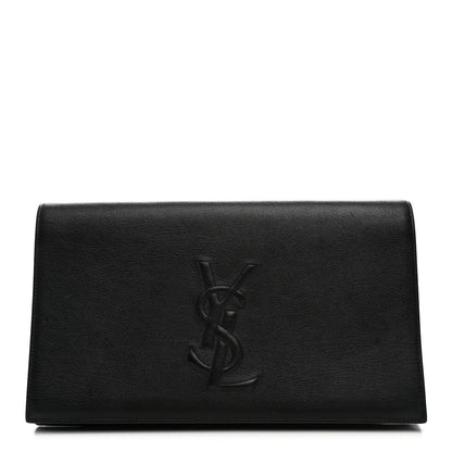 Calfskin Monogram Large Belle De Jour Clutch Black
