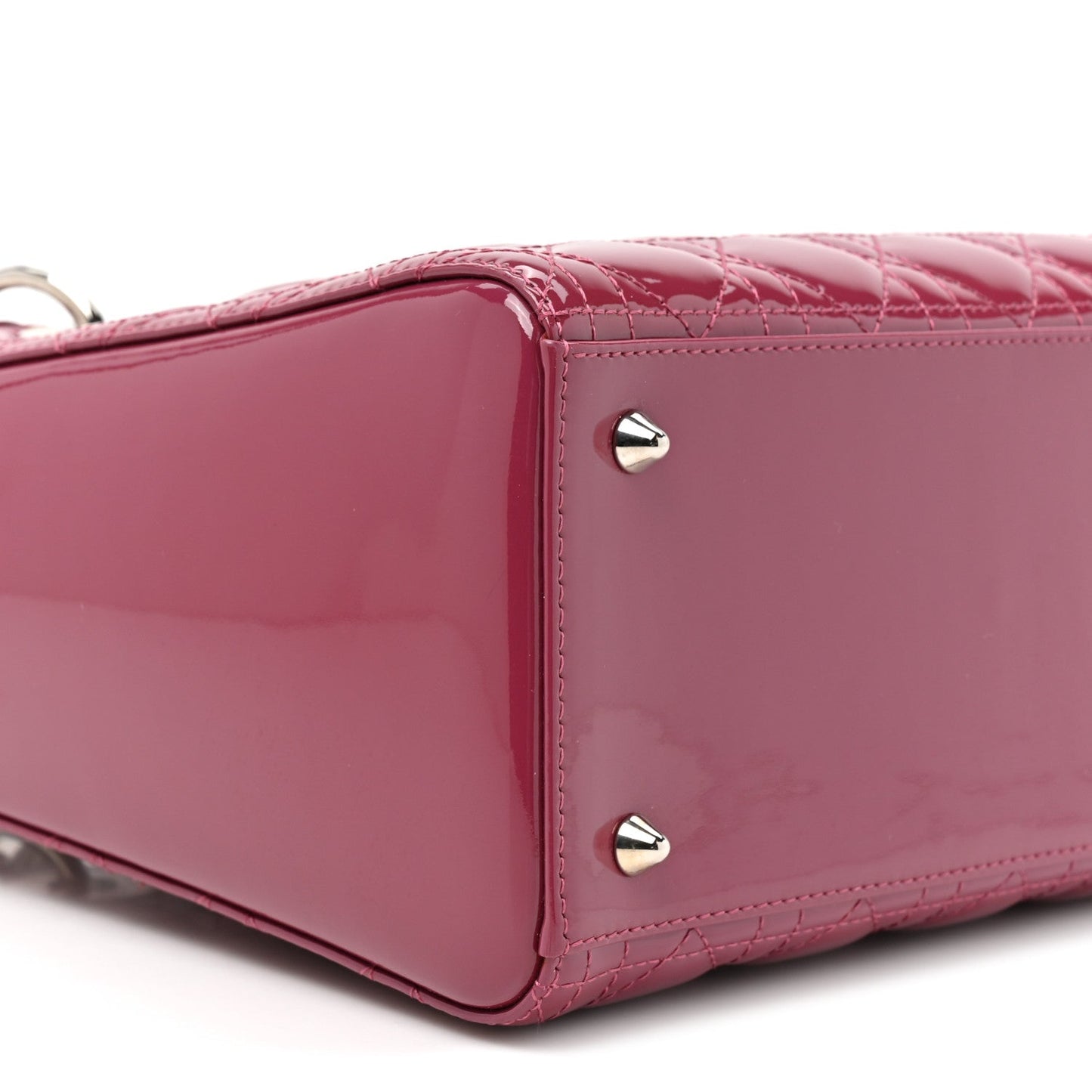 Patent Cannage Medium Lady Dior Dark Pink