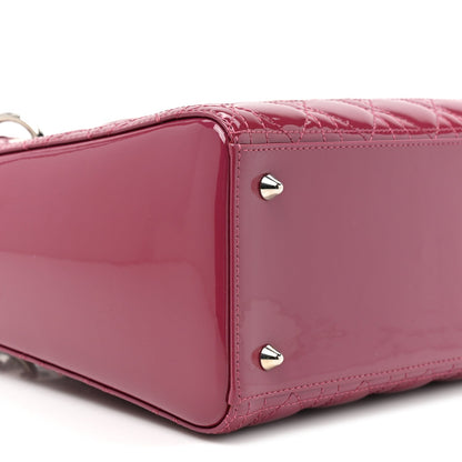 Patent Cannage Medium Lady Dior Dark Pink