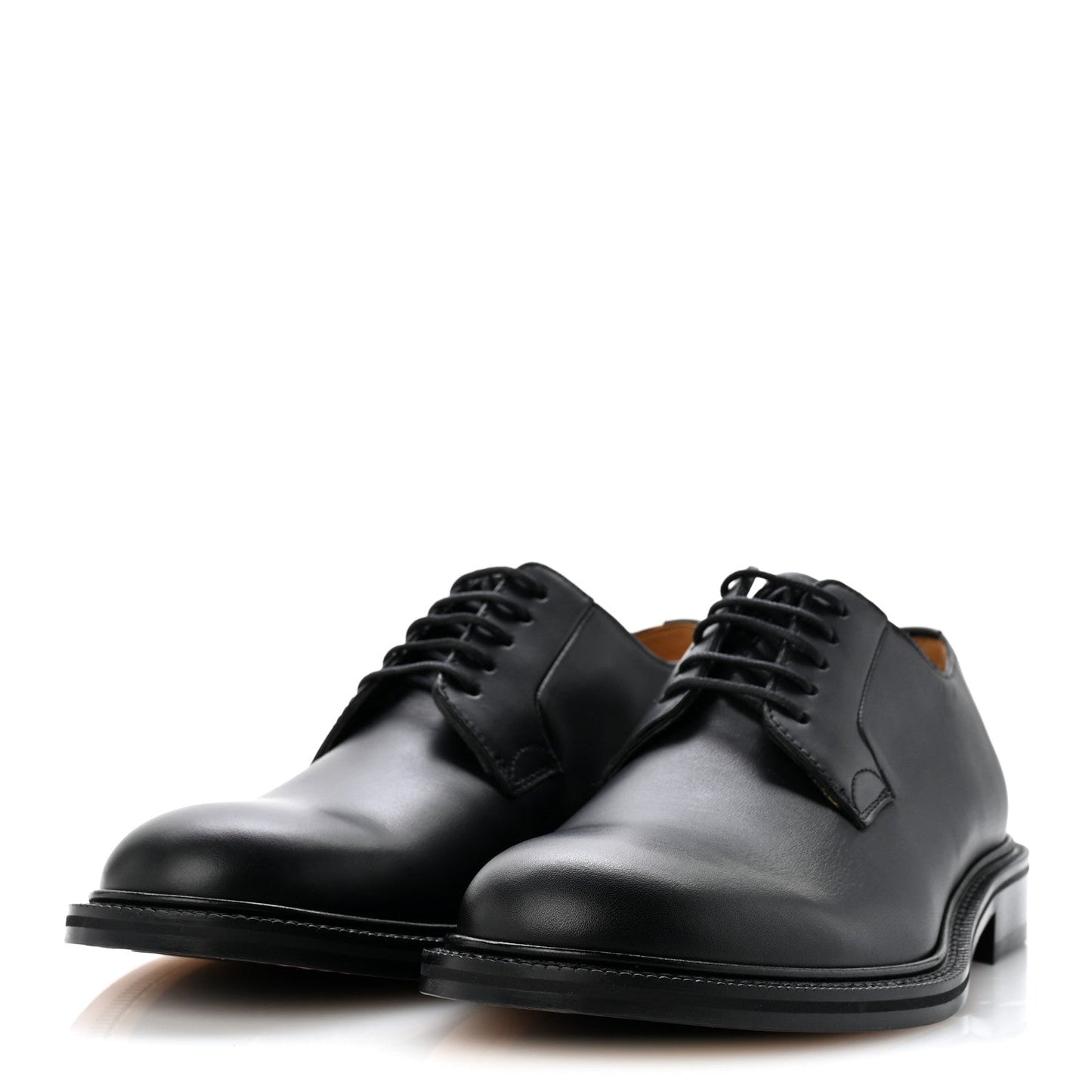 Calfskin Mens Derby Loafers 41 Black