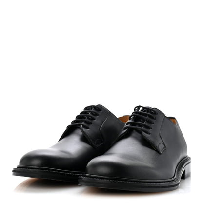 Calfskin Mens Derby Loafers 41 Black