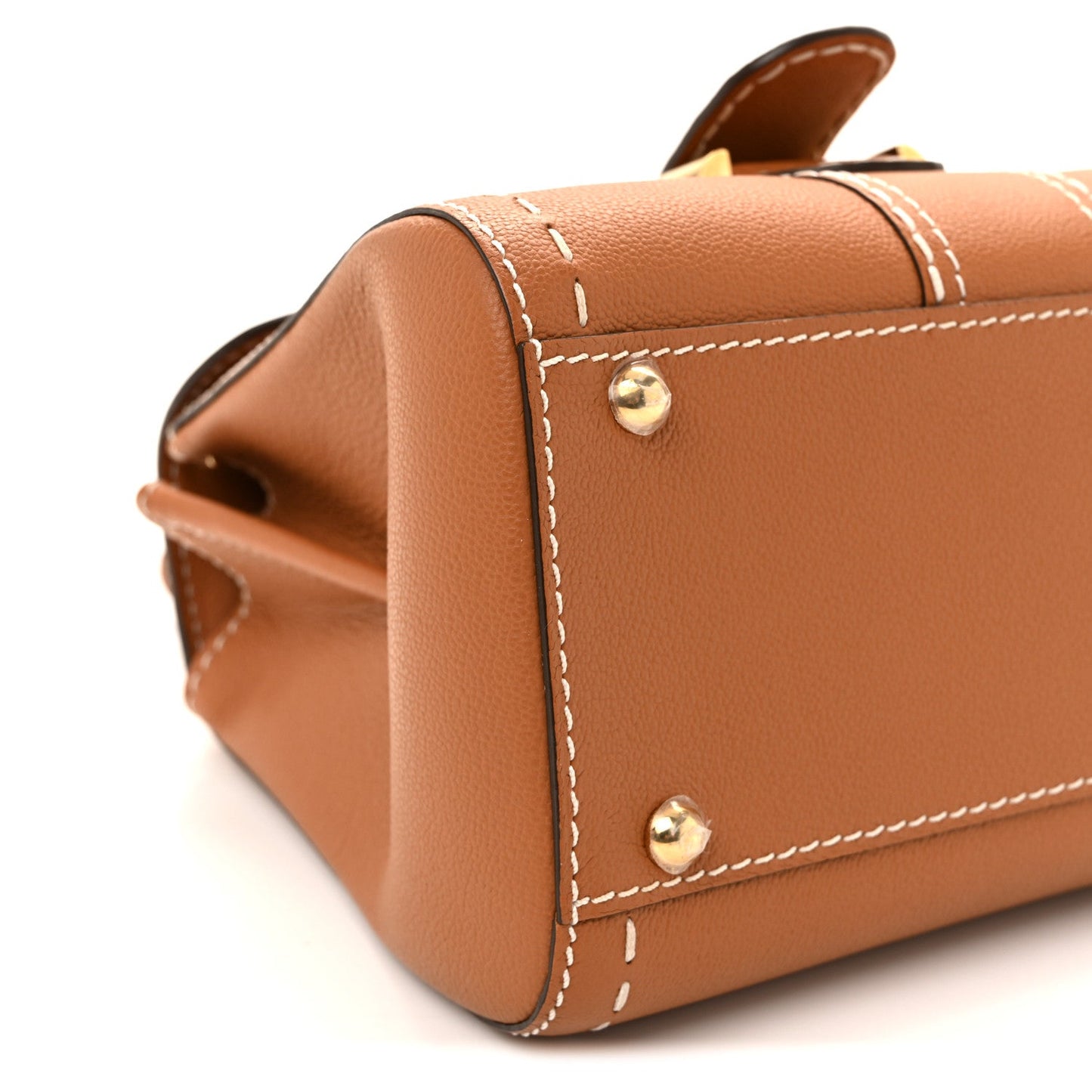 Grained Rodeo Calfskin Surpique Mini Brillant Satchel Vegetal Ivory