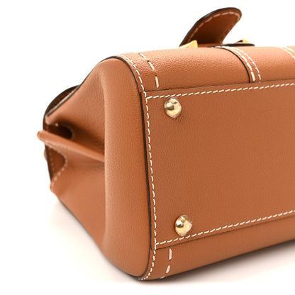 Grained Rodeo Calfskin Surpique Mini Brillant Satchel Vegetal Ivory