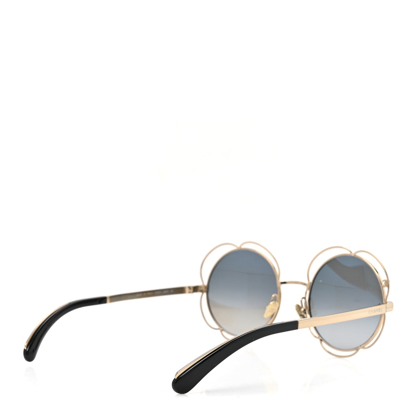 Metal Round Camellia Sunglasses 71573 Gold