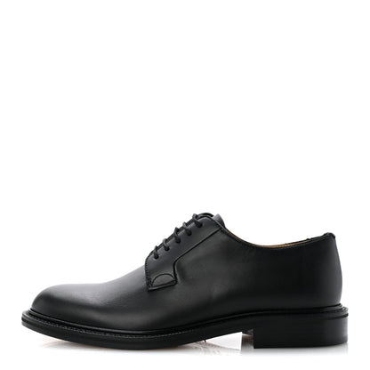 Calfskin Mens Derby Loafers 41 Black
