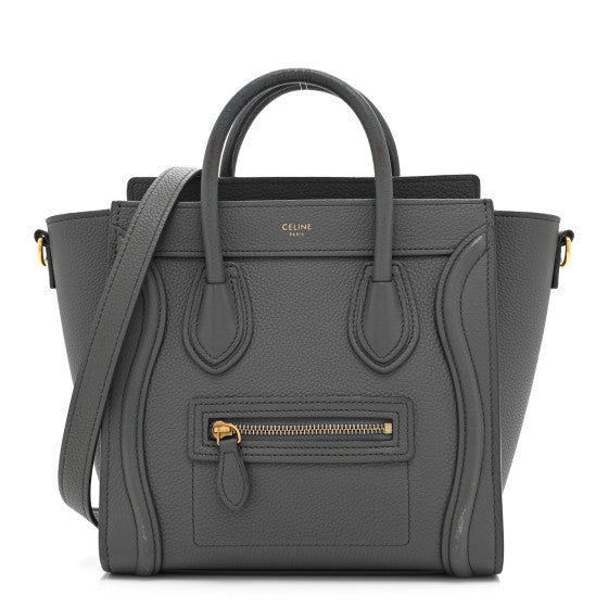 Baby Drummed Calfskin Nano Luggage  Kohl