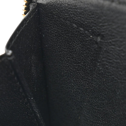 Grain De Poudre Matelasse Chevron Monogram Compact Zip Around Wallet Black