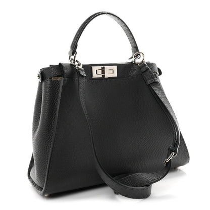 Cuoio Romano Selleria Bi-Color Medium Peekaboo Iconic Satchel Asfalto Latte