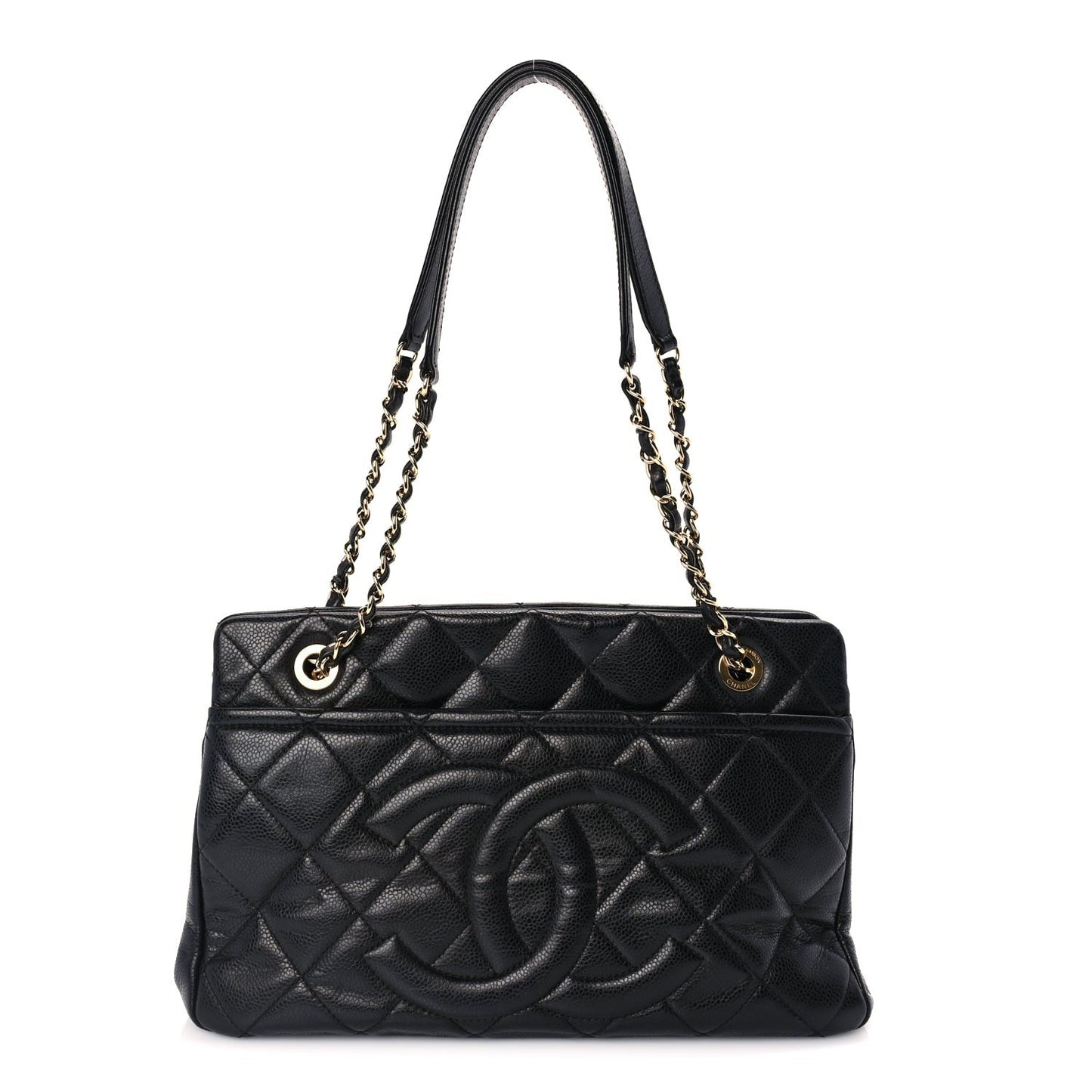 Caviar Quilted Timeless CC Soft Tote Black