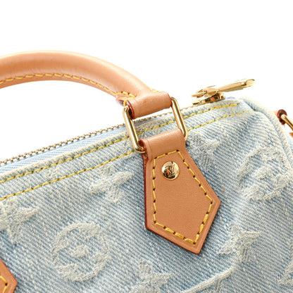Monogram Denim Nano Speedy Sky Blue