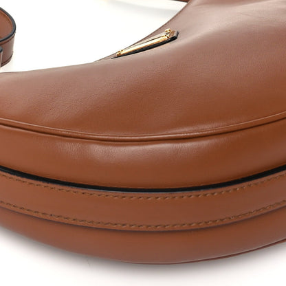 Soft Calfskin Arque Shoulder Bag  Cognac