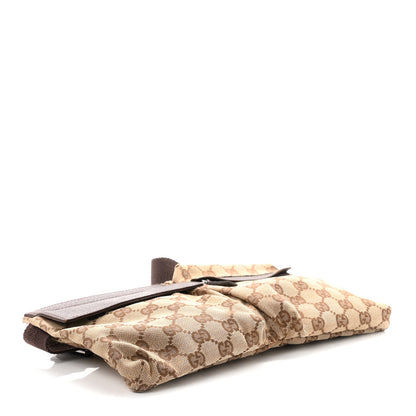 GG Monogram Double Pocket Belt Bag Dark Brown