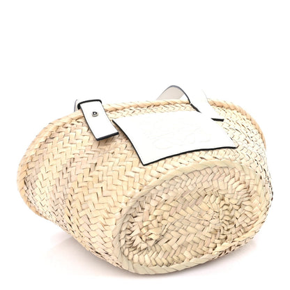 Raffia Mini Basket Tote Bag Natural White Natural white