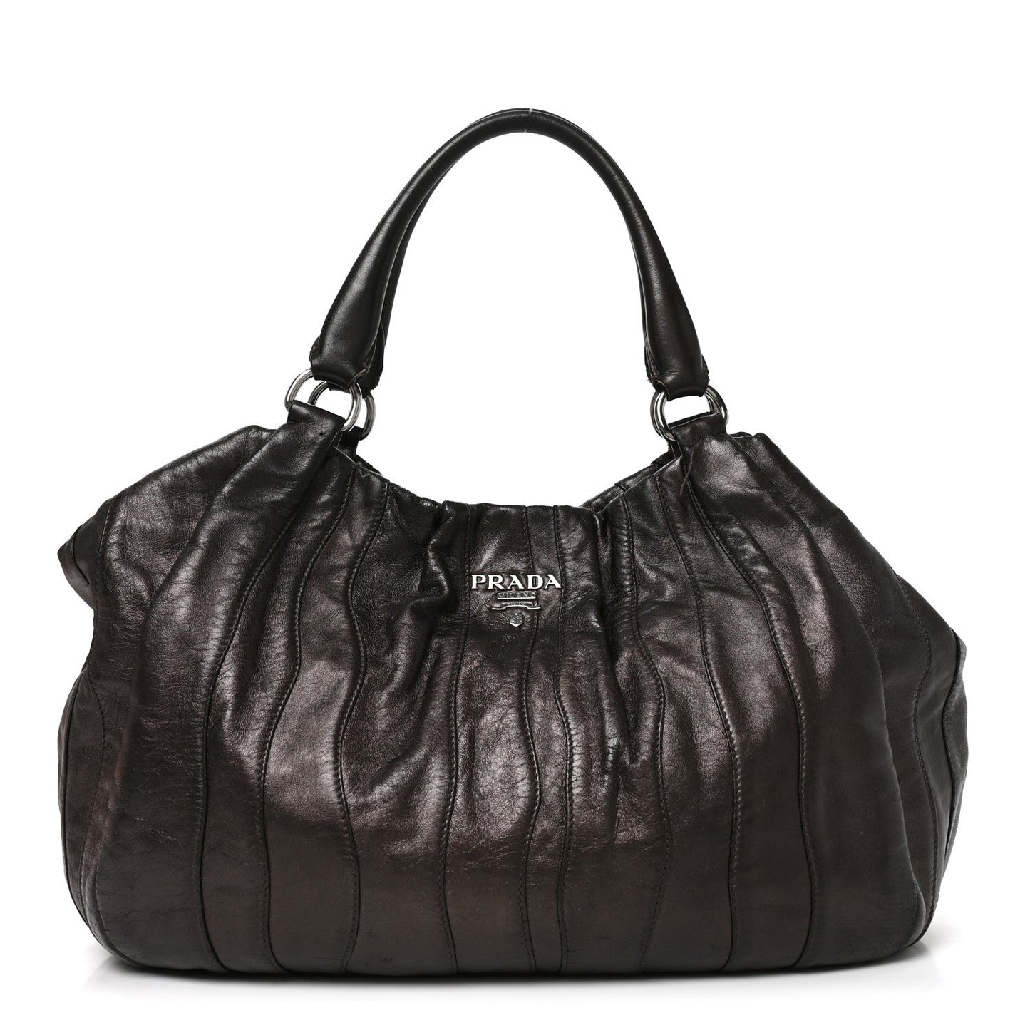Nappa Pleated Hobo Grafite Mordore