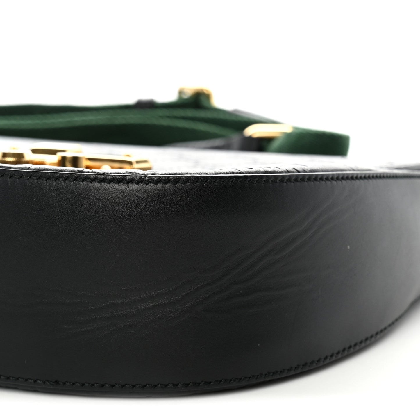 Guccissima Web Medium Padlock Messenger Shoulder Bag Black