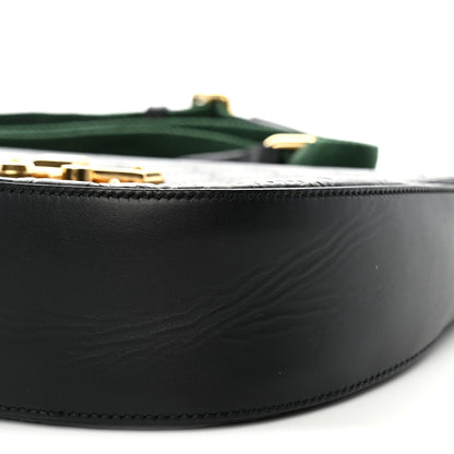 Guccissima Web Medium Padlock Messenger Shoulder Bag Black