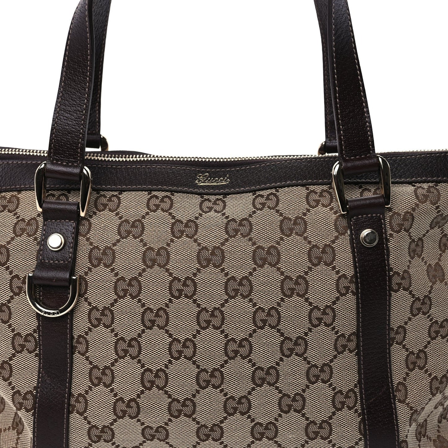 Monogram Medium Abbey Tote Dark Brown
