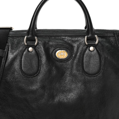 Fluffy Calfskin Morpheus Weekender Duffle Black
