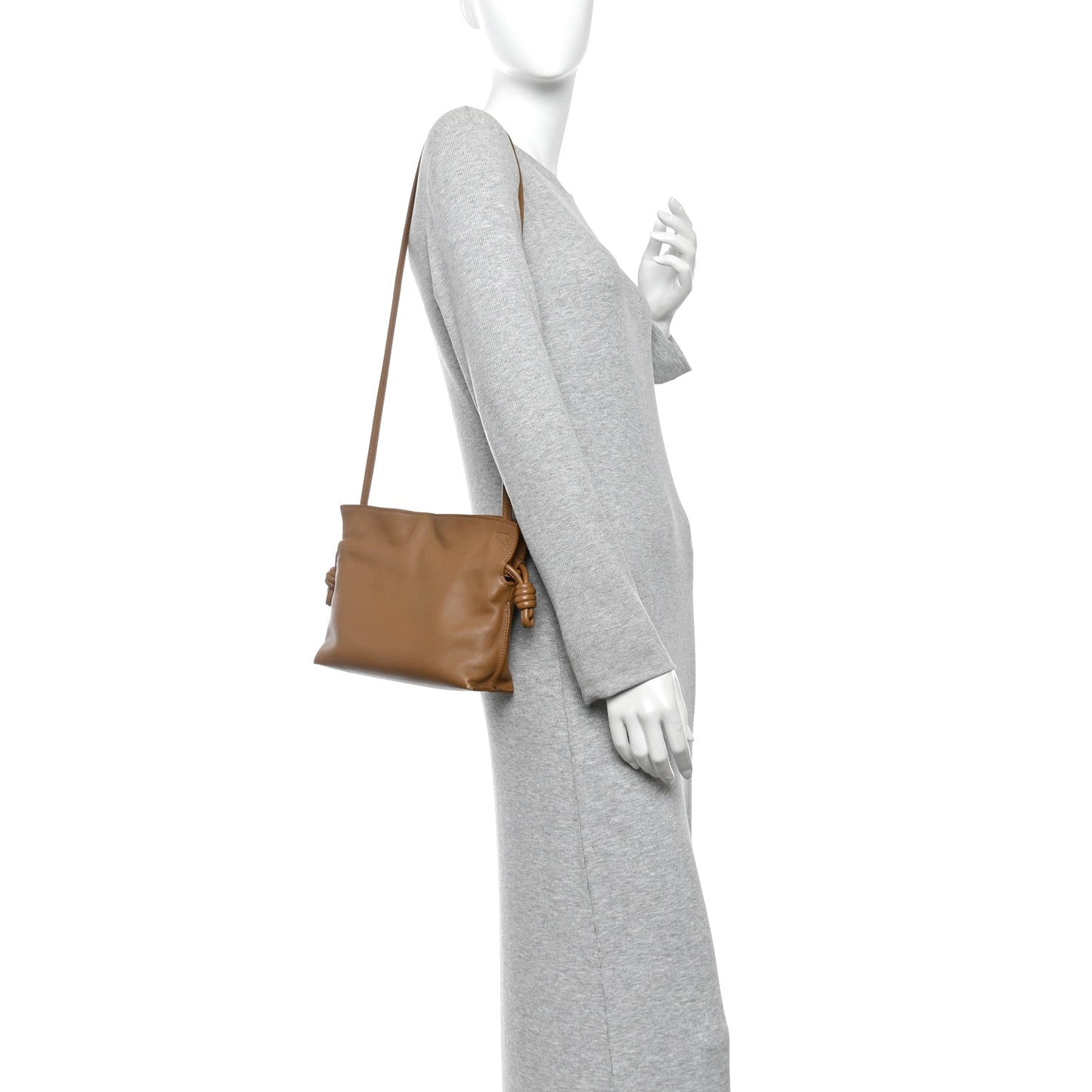 Calfskin Mini Flamenco Knot Clutch Warm Desert