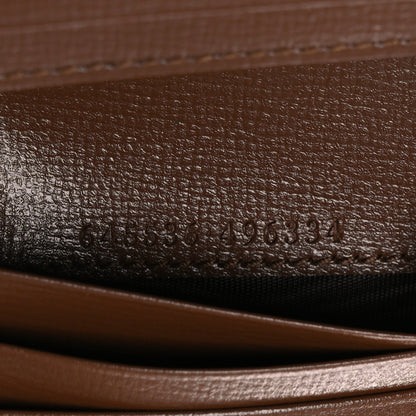 GG Supreme Monogram Textured Calfskin Web Jackie 1961 Card Case Beige Ebony Brown Sugar
