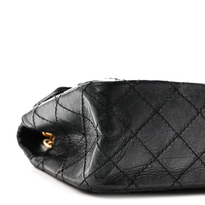 Aged Calfskin Quilted 2.55 Reissue Mini Flap Black