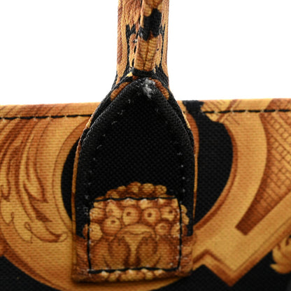 Canvas Baroque Print Medusa Small Tote Black