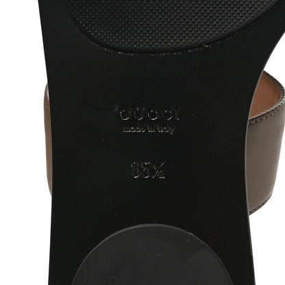 Calfskin GG Marmont Thong Sandals 35 Mud 35.5 Mud