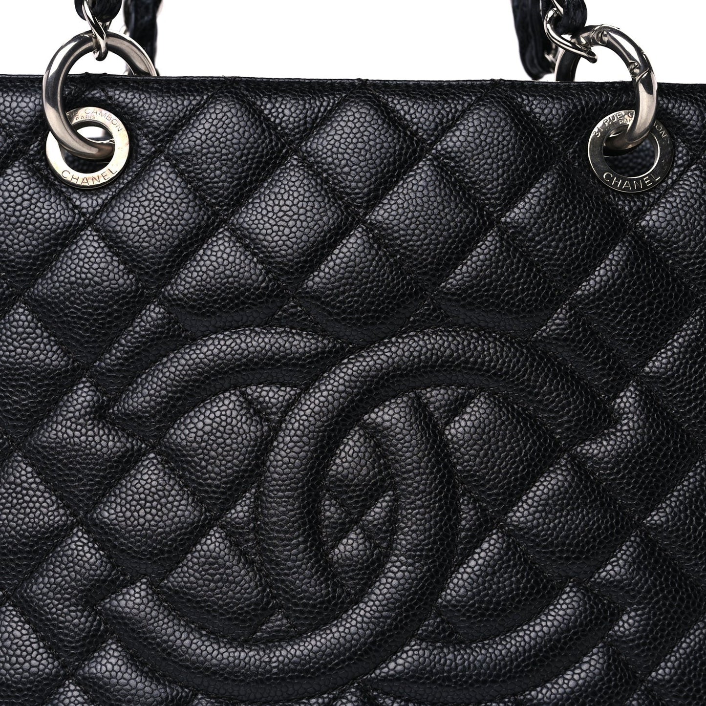 Caviar Quilted Grand Shopping Tote GST Black