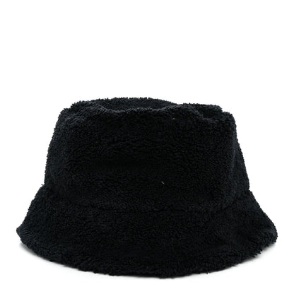 Terry Cloth Logo Embroidered Womens Bucket Hat S Black White