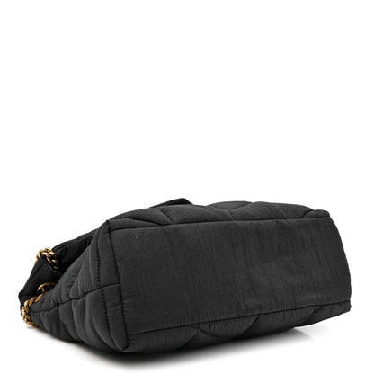 Nylon Quilted Small Loulou Puffer Monogram Chain Satchel Black