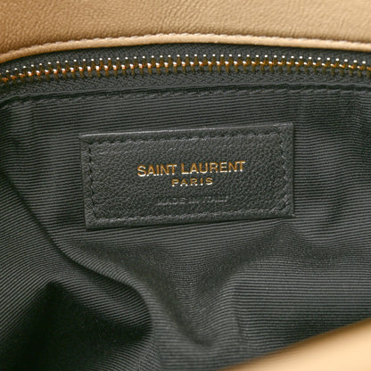 Lambskin Quilted Medium Loulou Puffer Monogram Chain Satchel Dark Beige