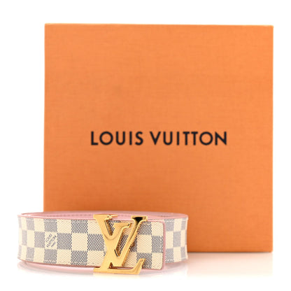 Damier Azur 30mm LV Initiales Reversible Belt 85 34 Pink