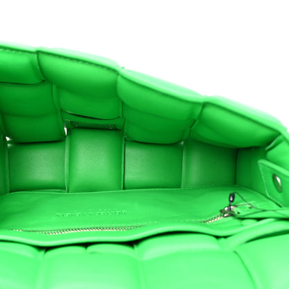 Nappa Maxi Intreccio Padded Cassette Crossbody Bag Parakeet