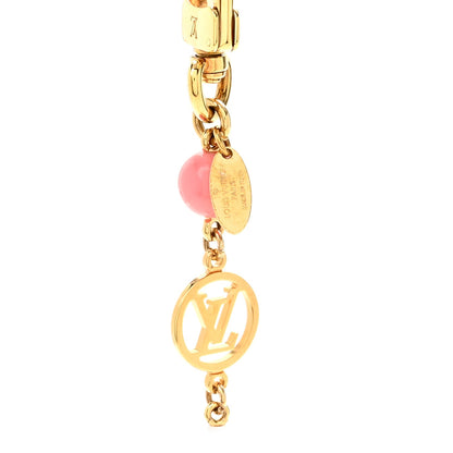 Resin Wood Vivienne Bag Charm Fuchsia Ecru White Caramel