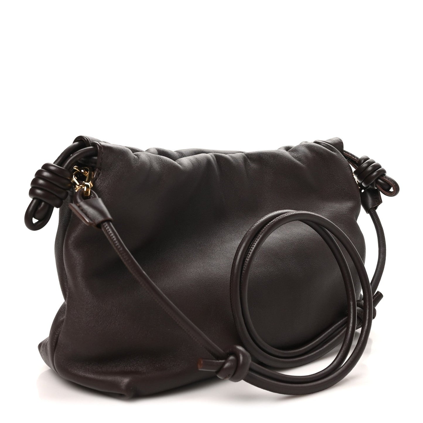 Mellow Nappa Medium Donut Chain Flamenco Knot Clutch Dark Burgundy